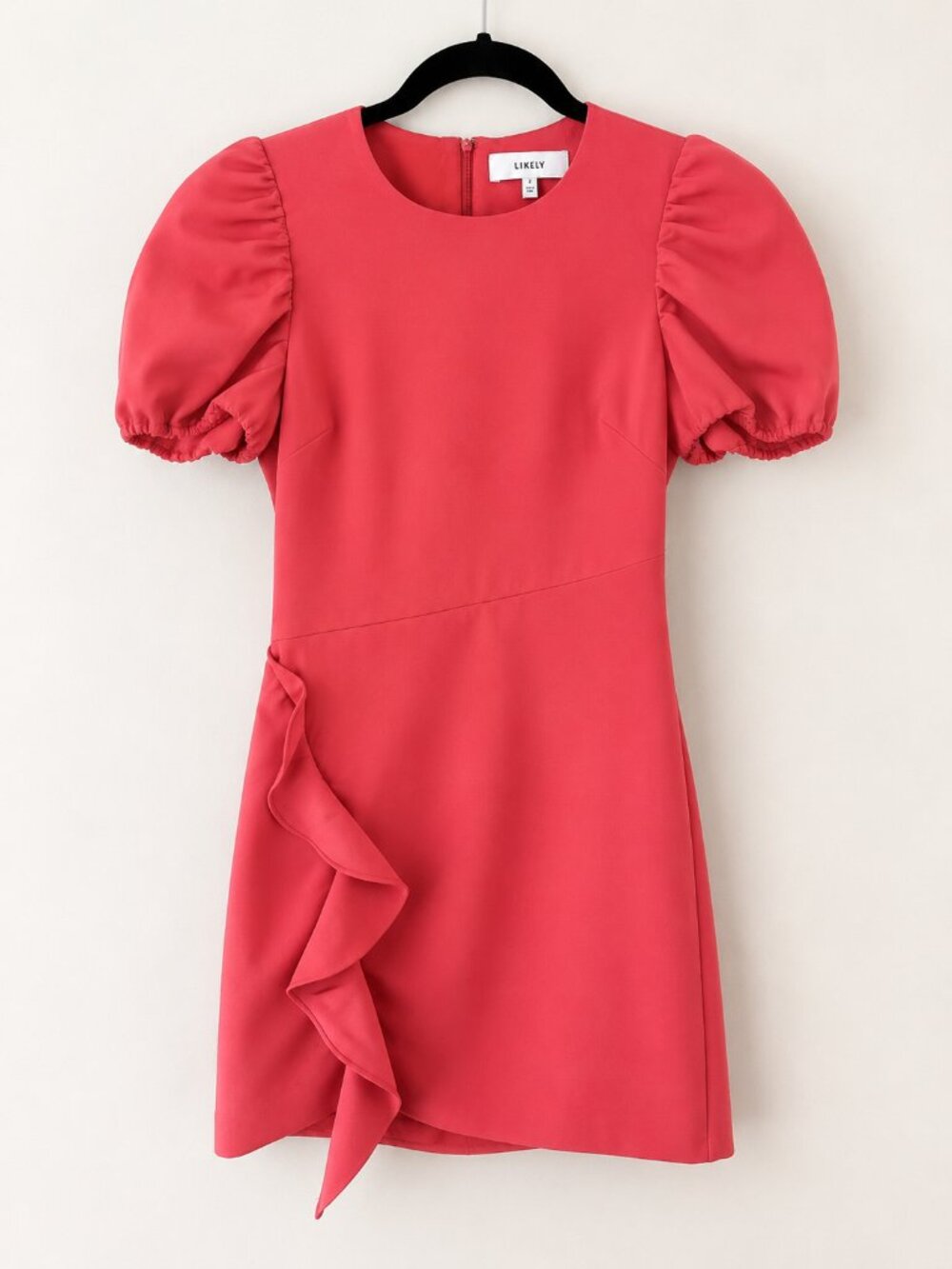 LIKELY coral pink mini dress in size 2.